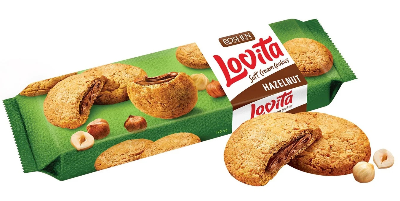 Roshen Kekse »Lovita« Soft Cream Haselnuss, 127 g