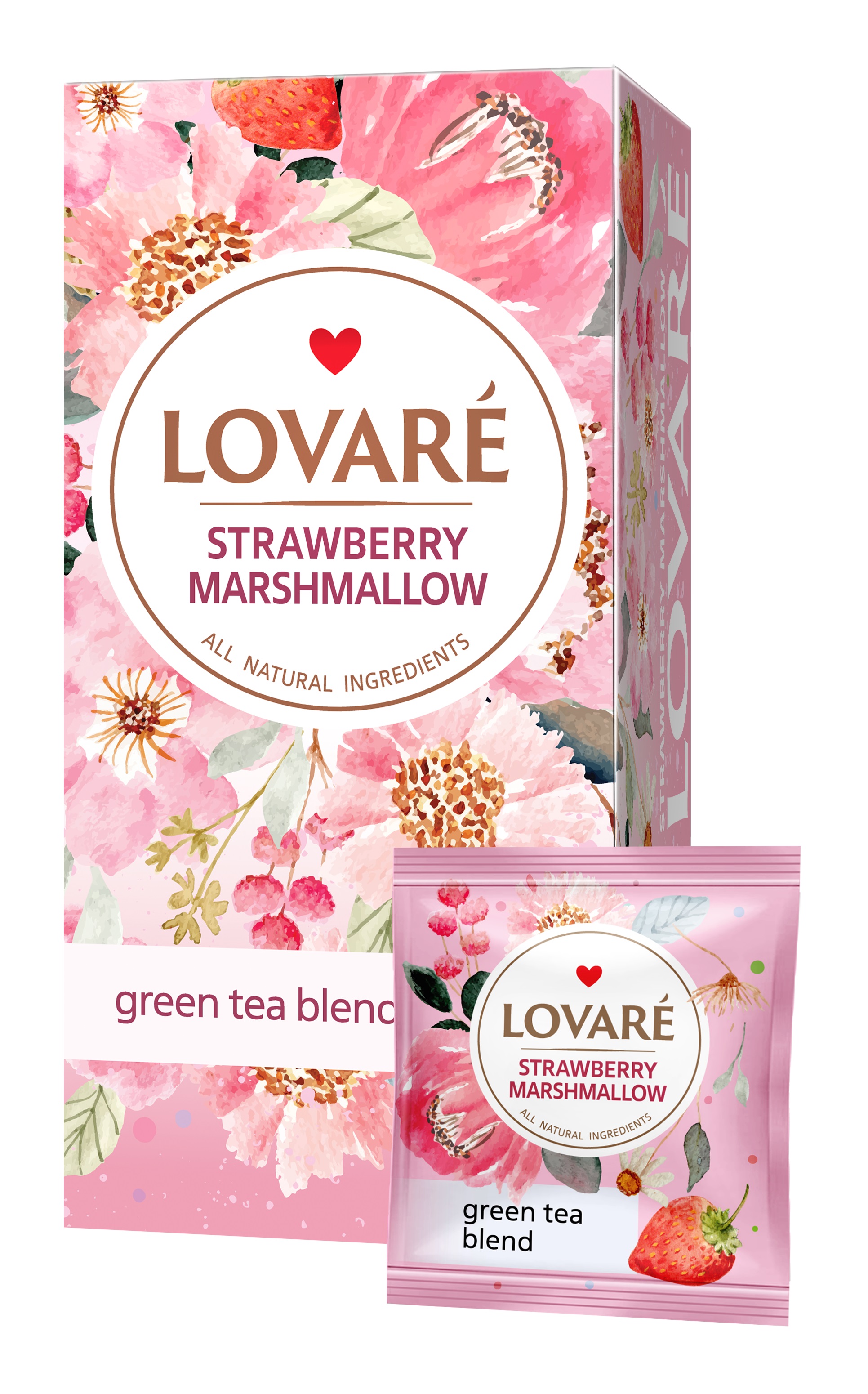 Lovare grüner Tee »Erdbeere-Marshmallow«, 24×1,5 g