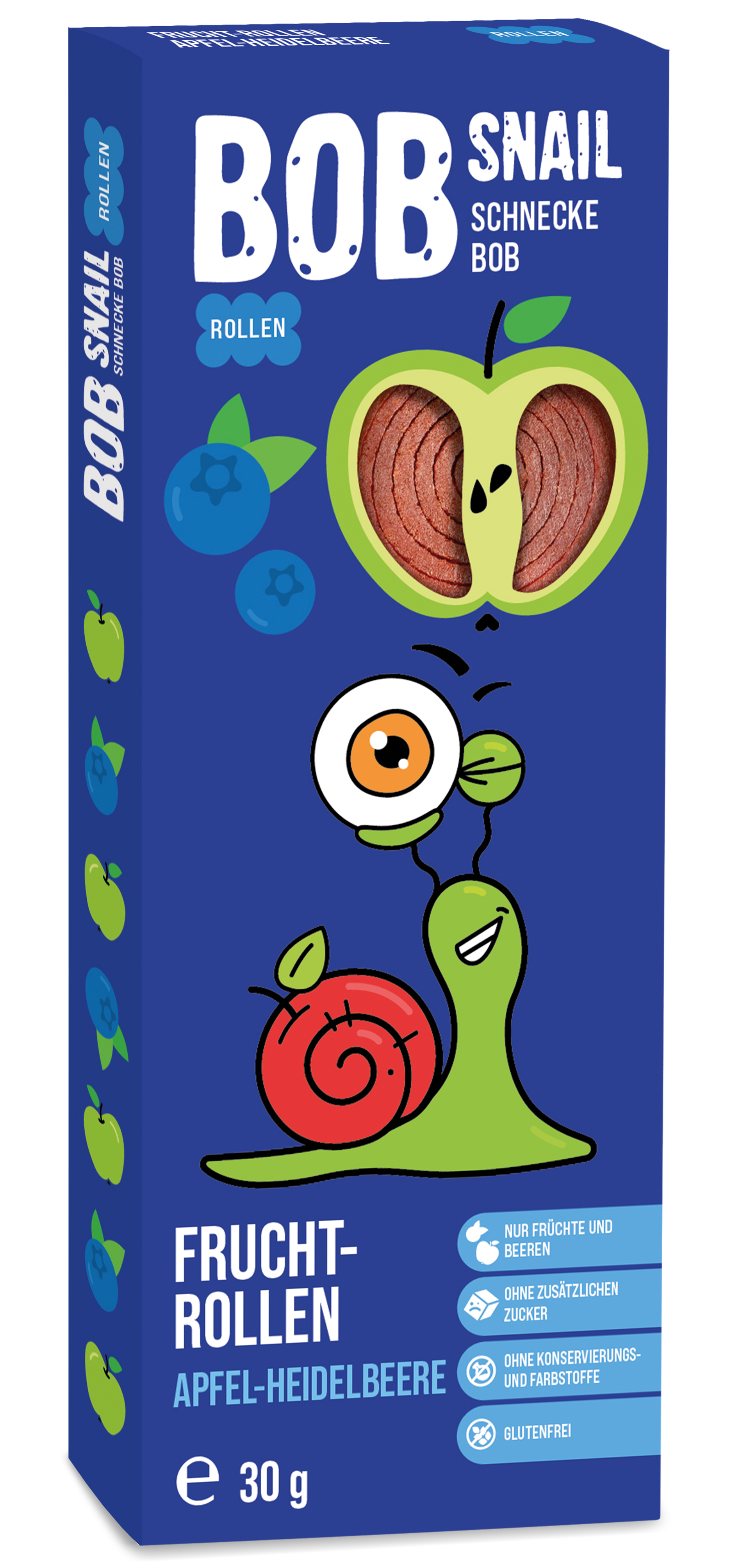BOB Snail Fruchtrollen Apfel-Heidelbeere, 30 g
