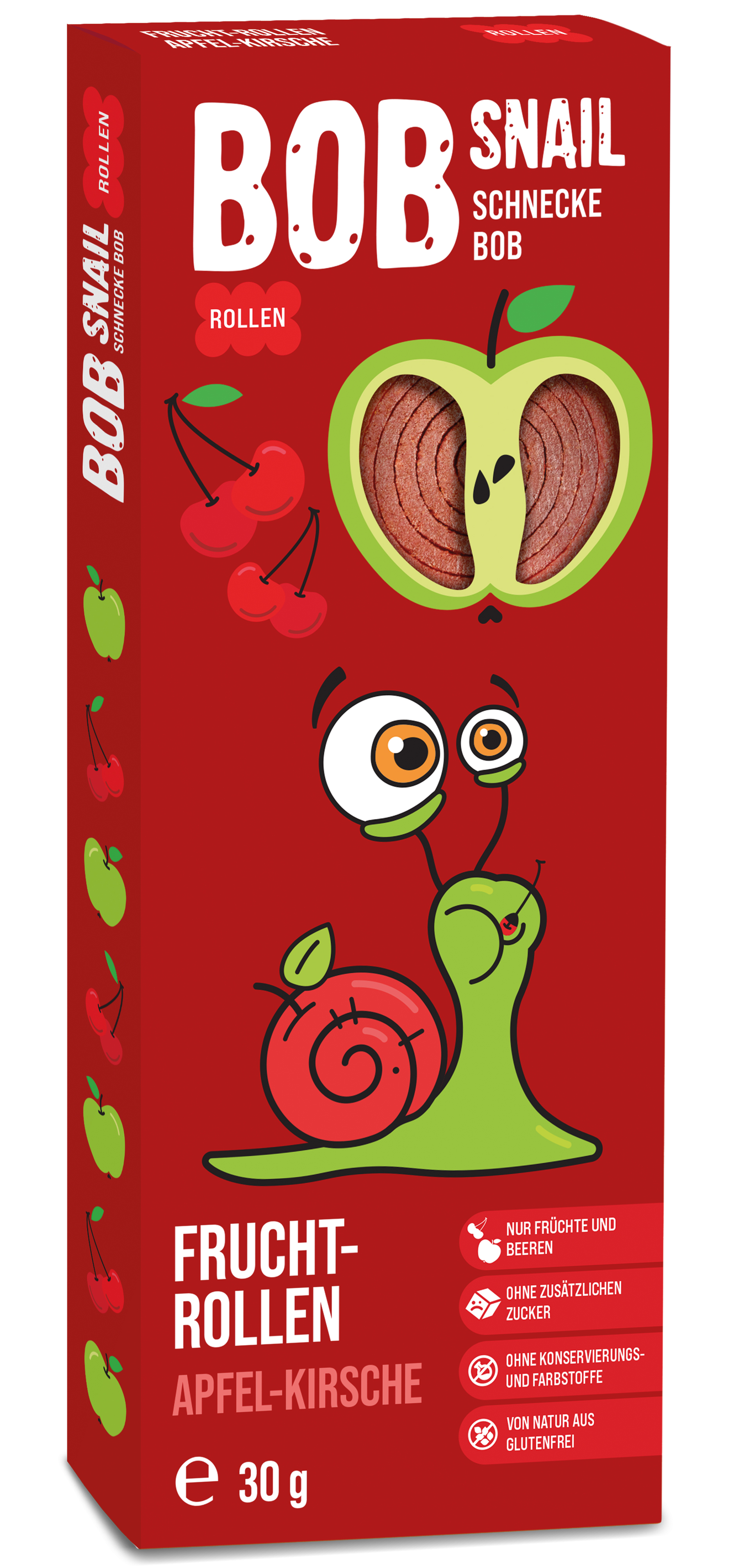 BOB Snail Fruchtrollen Apfel-Kirsche, 30 g